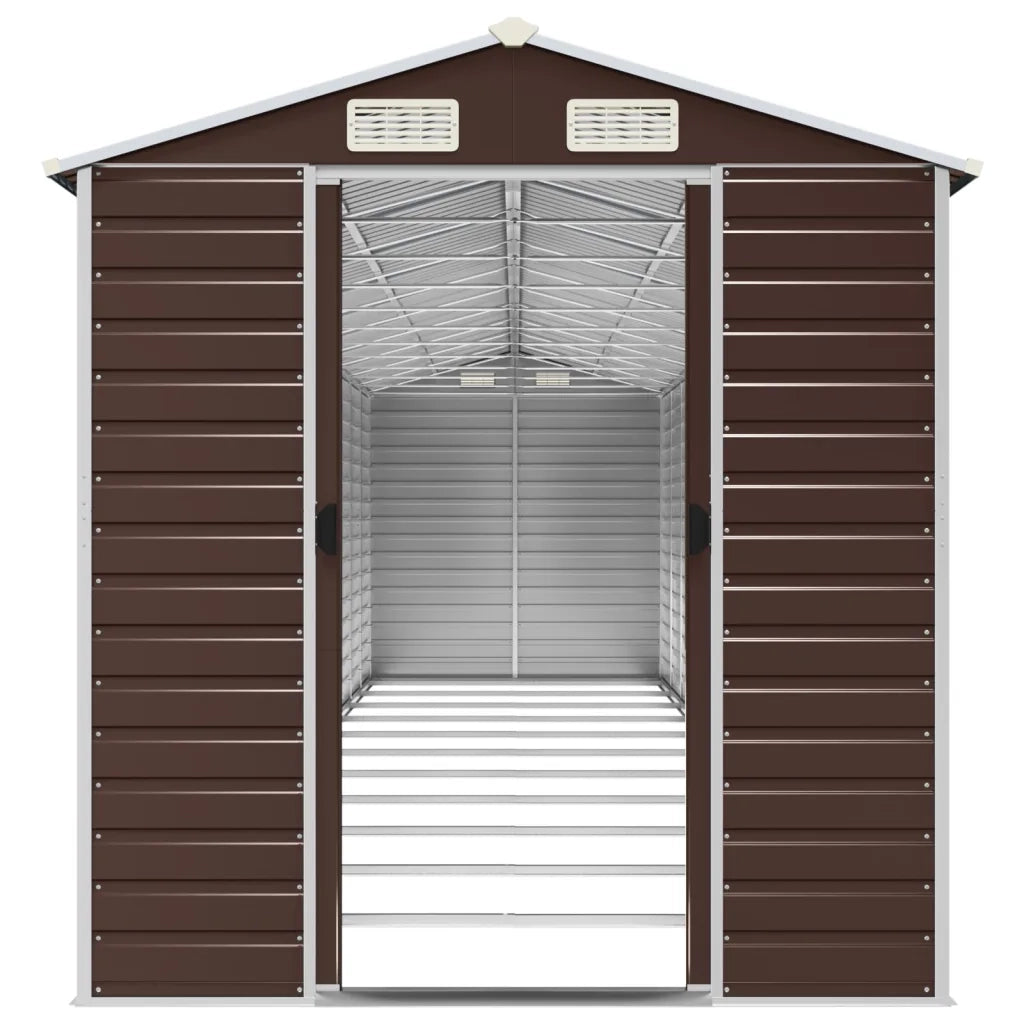 Capanno da Giardino Marrone 191x980x198 cm in Acciaio Zincato