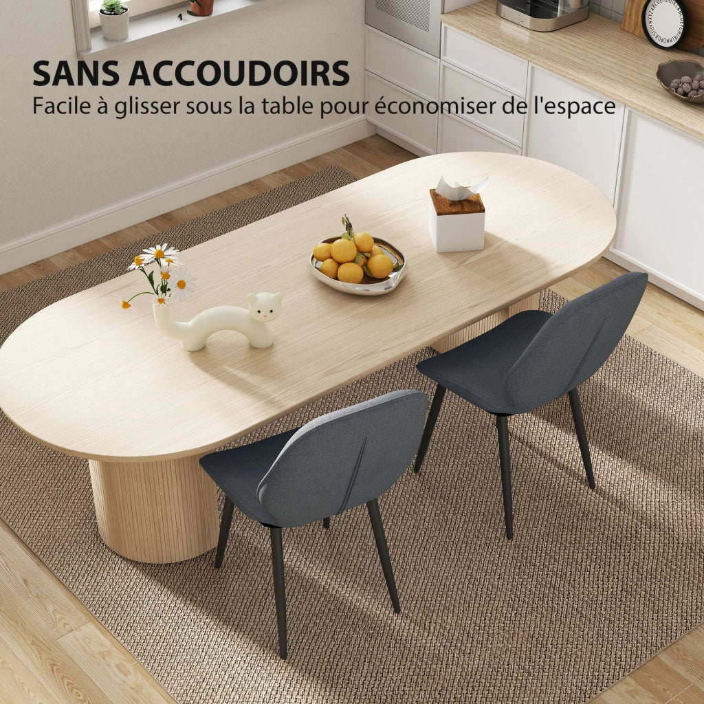 Sedia da Pranzo con Schienale Curvo e Gambe in Metallo ¨C Zephmum ¨C Grigio