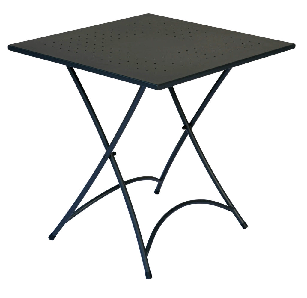 Tavolino Quadrato Pieghevole 70x70 cm in Ferro Vorghini Stresa Nero