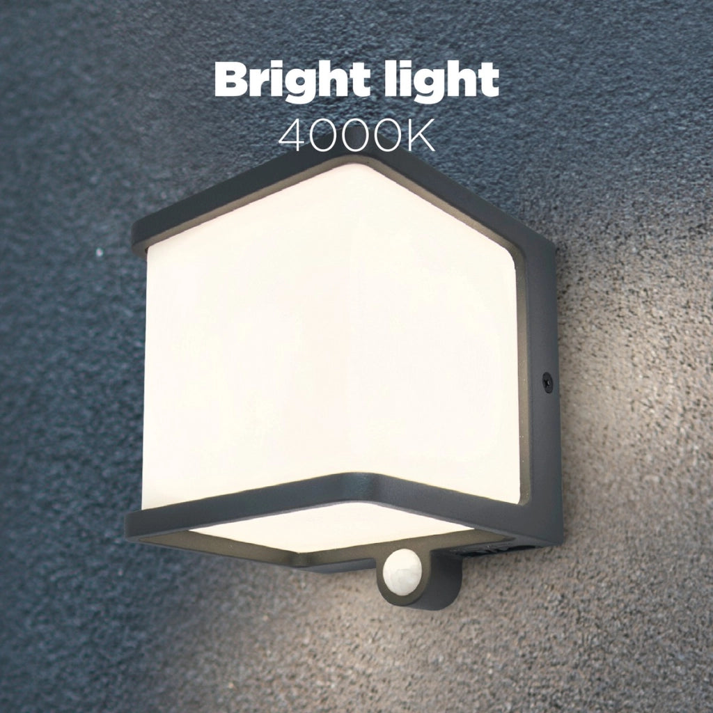 Applique esterna LED 8W solare sensore Lutec Doblo antracite