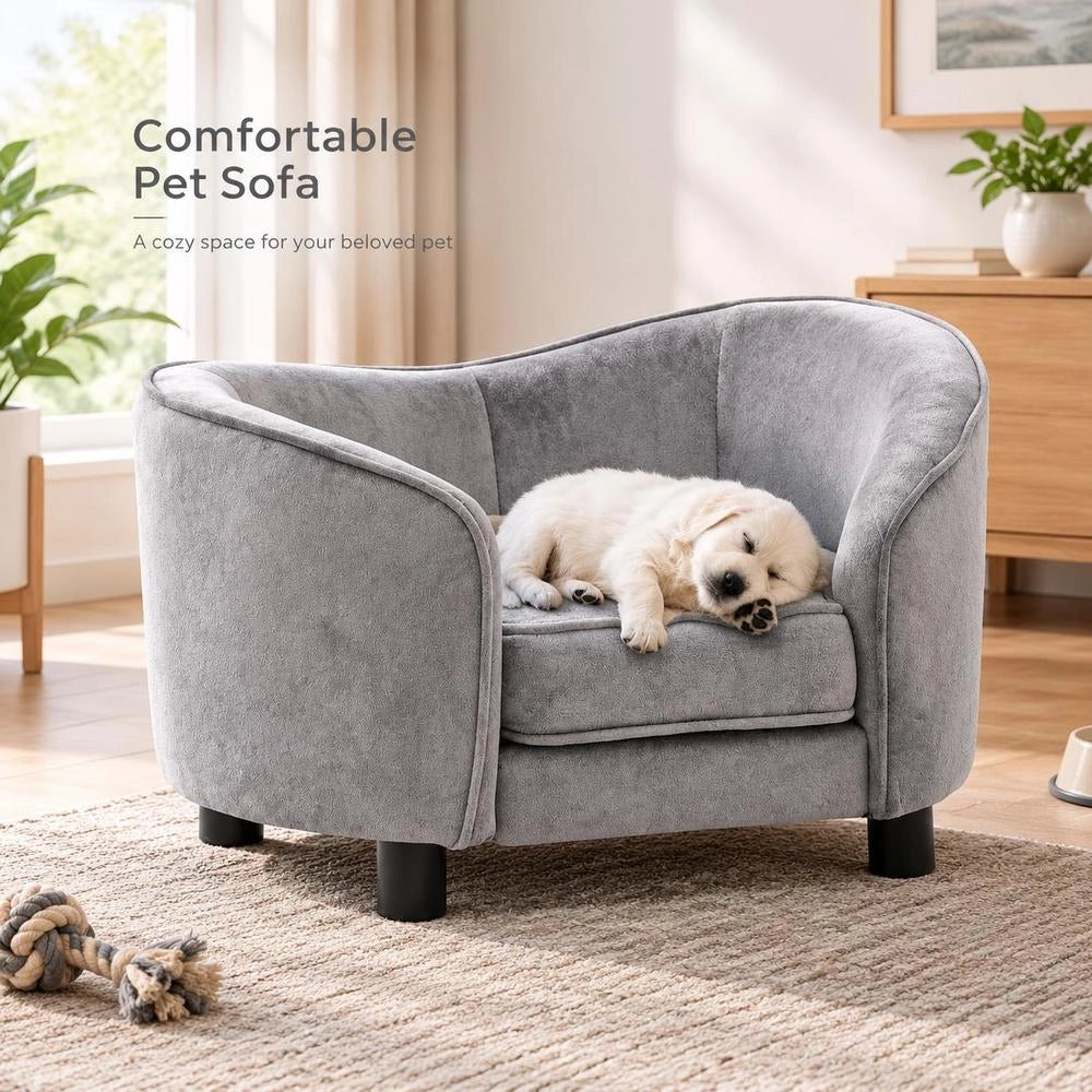 Dog Sofa Grey 69x49x40 Cm Plush