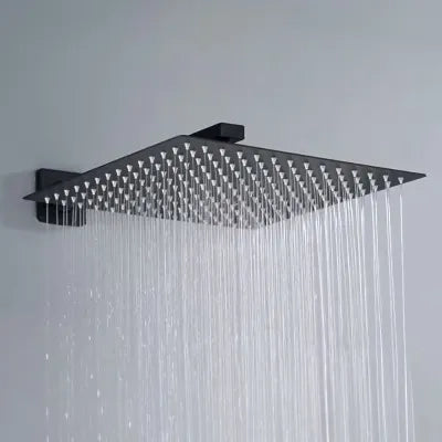 Soffione doccia rettangolare 30x20 cm nero opaco in acciaio inox