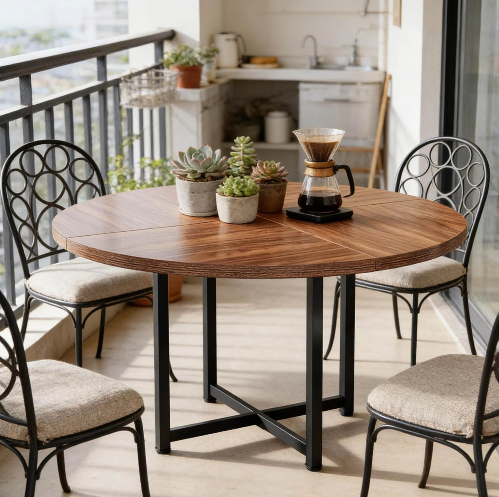 Tavolo da pranzo rotondo stile industriale Ø 120 cm