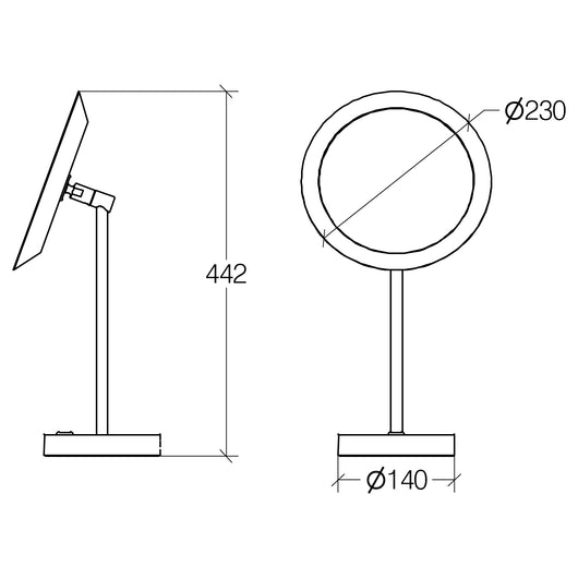 Lineabeta - Specchio ingranditore 3x da appoggio orientabile con luce a led