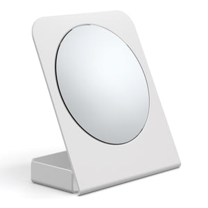 Lineabeta - Specchio ingranditore 5x da appoggio con contenitore bianco opaco
