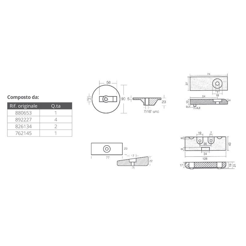 KIT ALLUMINIO MERCURY VERADO 6