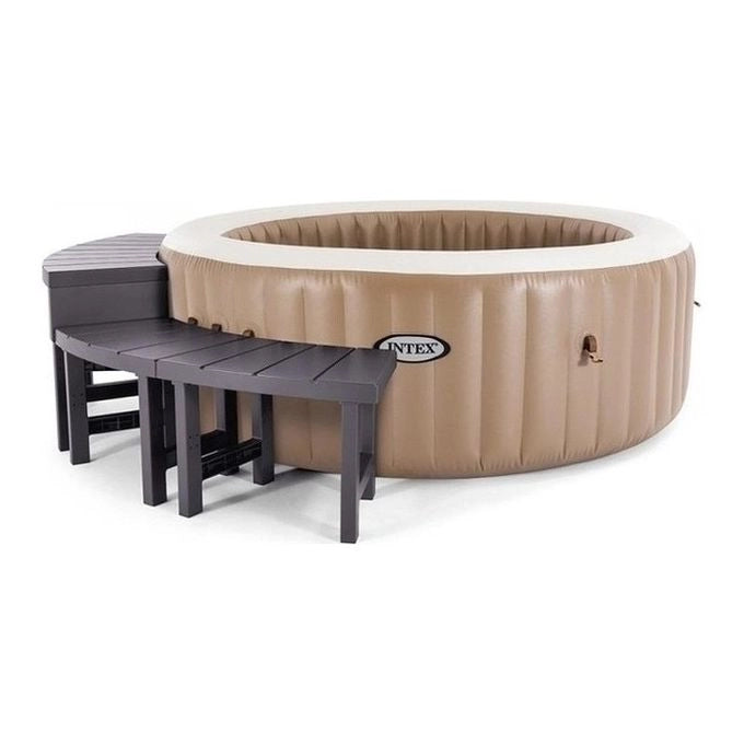 Intex 28515 Set di Panchine per PureSpa Rotonda 4 posti 2 pezzi medi e 2 pezzi alti marrone scuro