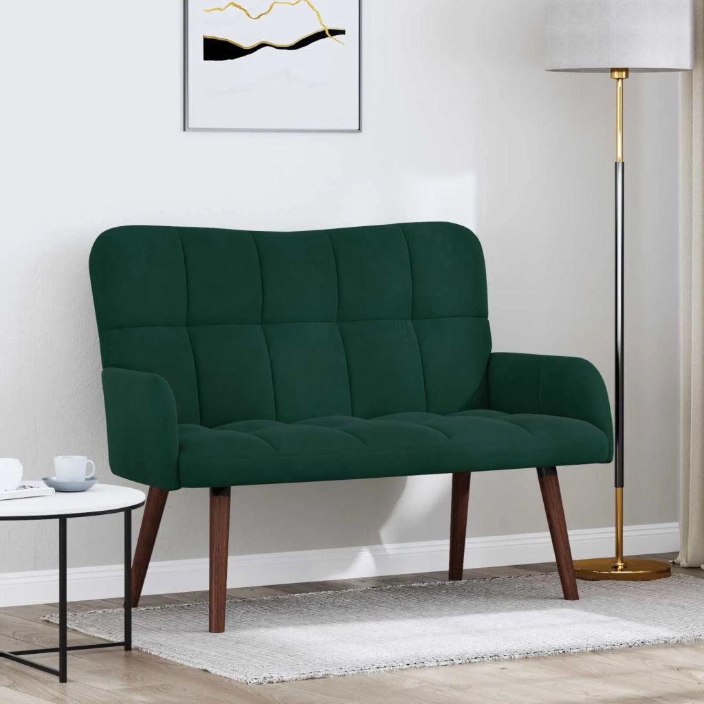 Sofa a Due Posti Verde Scuro 115 x 61 x 87 cm Velluto