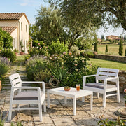 Salottino Outdoor Alfio, set Salotto da Esterno 2 Posti Made in Italy, Bianco