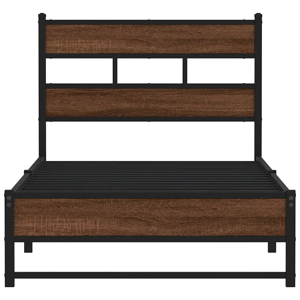 Giroletto senza Materasso in Metallo Rovere Marrone 100x200 cm