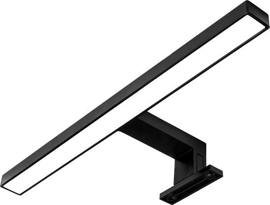 Lampada a LED con specchio nera, bianco neutro, 230V, 550LM, IP44, 30CM, 5W - lampada da bagno per trucco e illuminazione per l'opera di bellezza