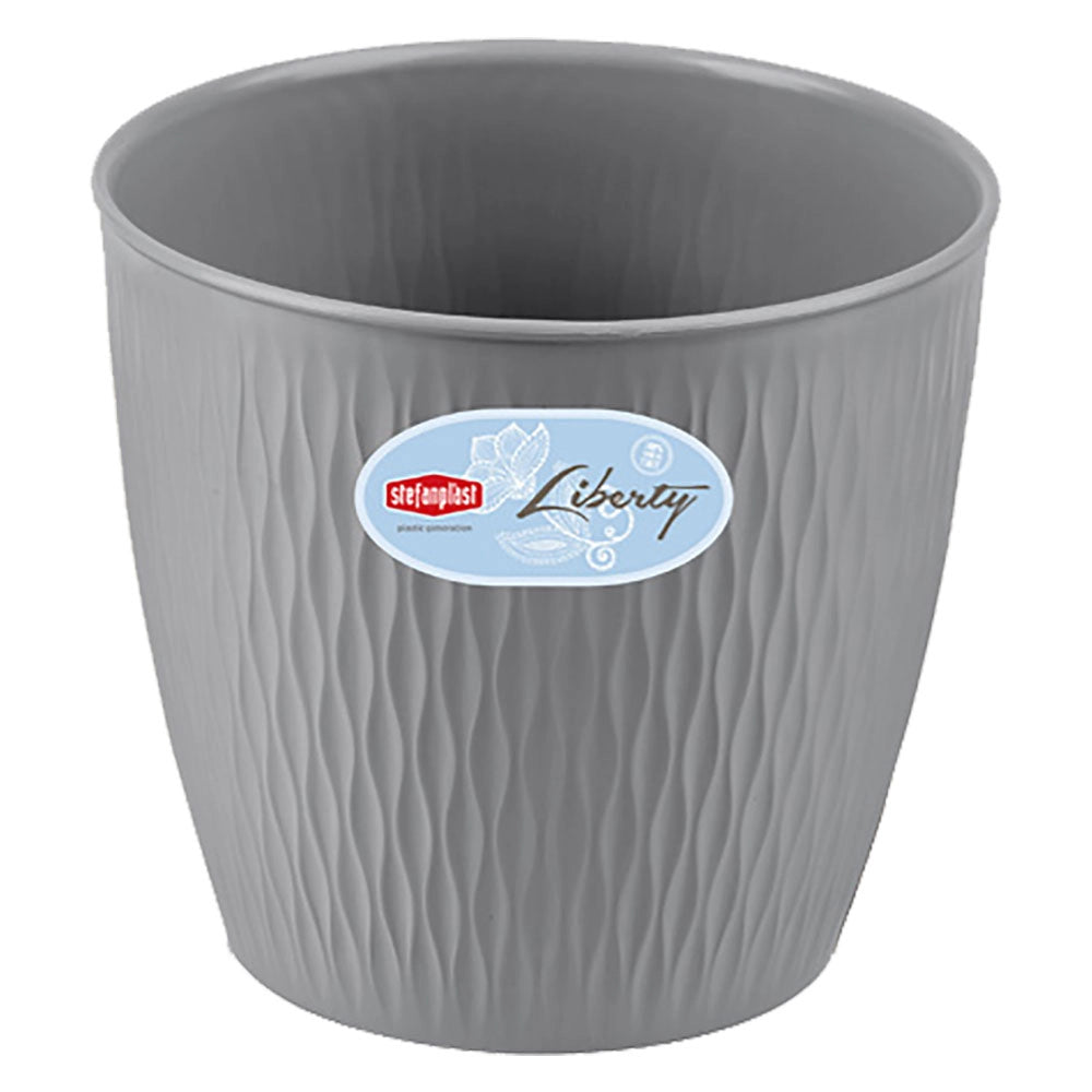 VASO TONDO 'LIBERTY' ø 25 x h.23 - grigio quarzo  - STEFANPLAST