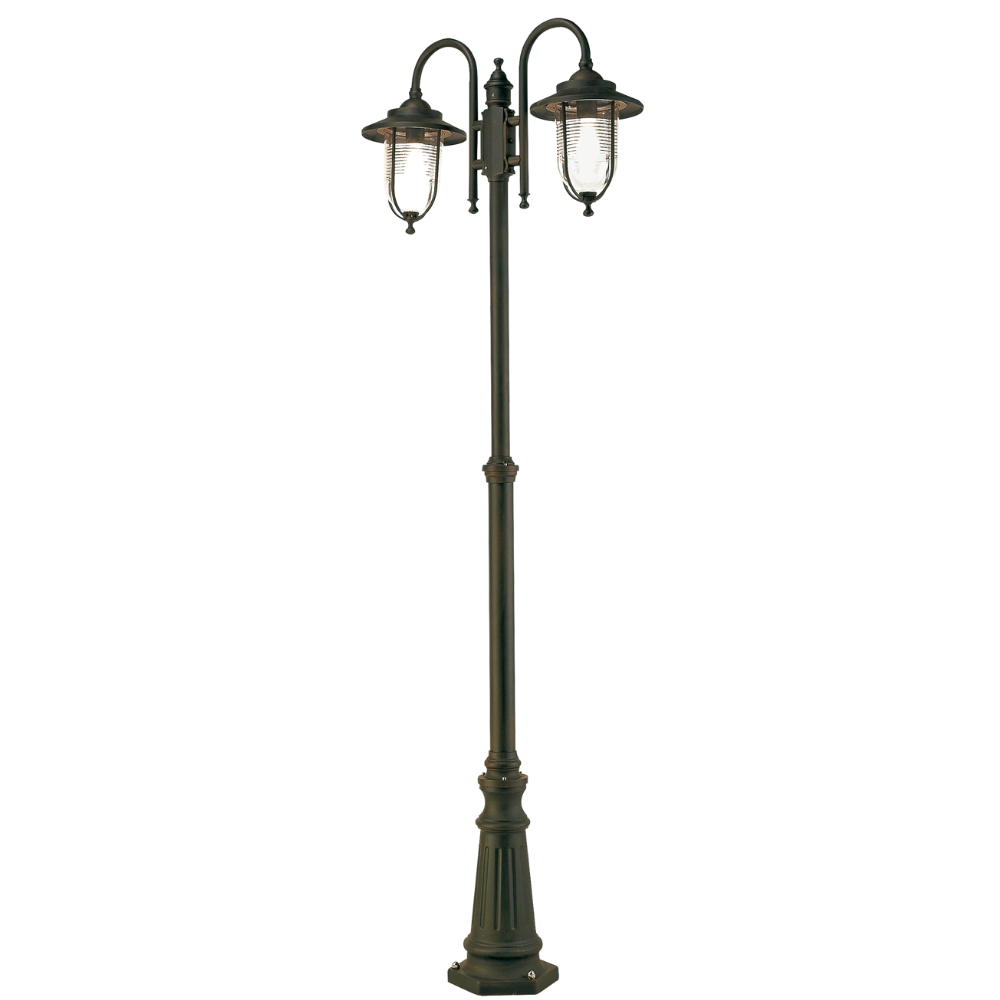 Palo porto da giardino alluminio ruggine 2 diffusori telescopico altezza 220