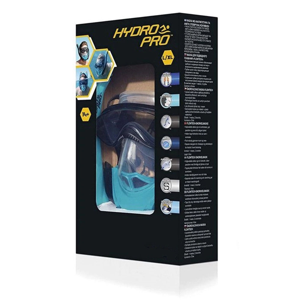 Trade Shop - Maschera L/xl Con 2 Boccagli Da Snorkeling Sub Per Mare Piscina Hydro-pro 24058 -