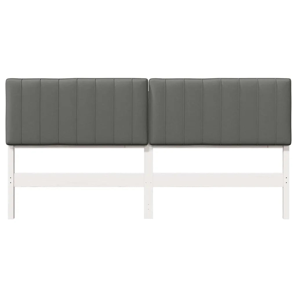 Testiera imbottita Bianco e grigio chiaro 200 cm Pino massello 880162