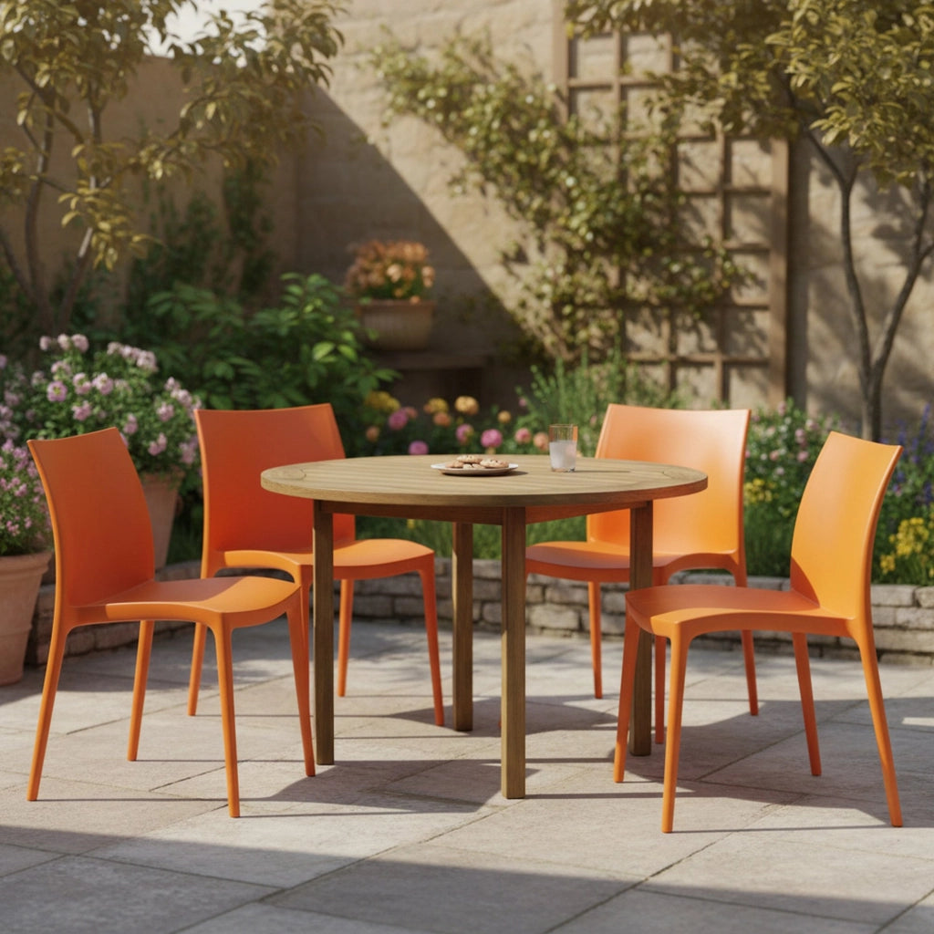 Grover, Sedia da Esterno 4 Sedie Made in Italy, Arancione