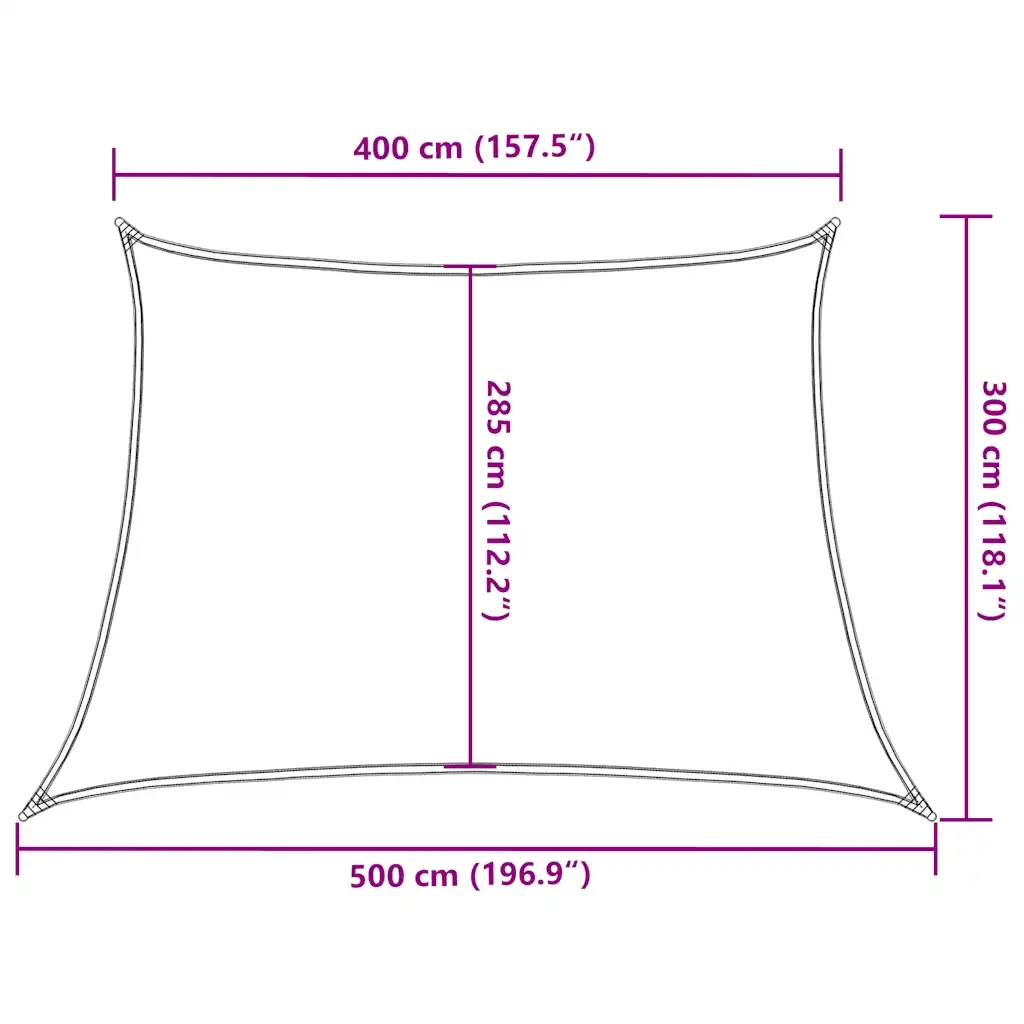 Vela Parasole 160 g/m² Trapezio Verde Scuro 4/5x3 m in HDPE 311490