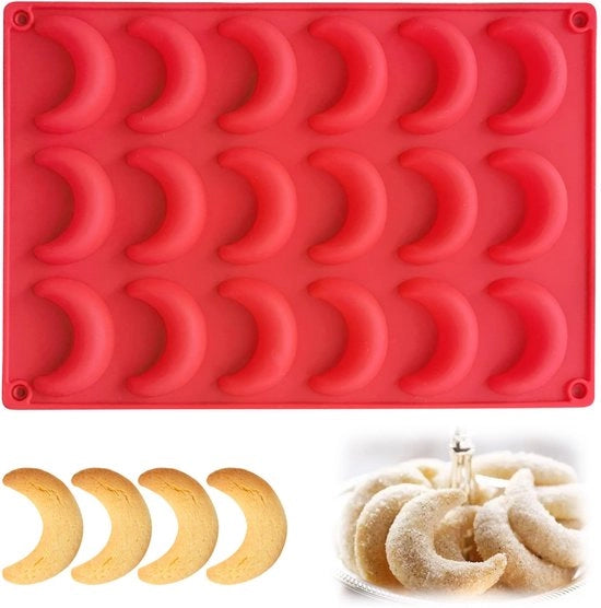 Forma per dolci 18 fori - Matita antiaderente flessibile - Forma per biscotti e torte - Ideale per Natale - Materiale silicone sicuro per l'alimentazione - Piatto per forno in silicone flessibile