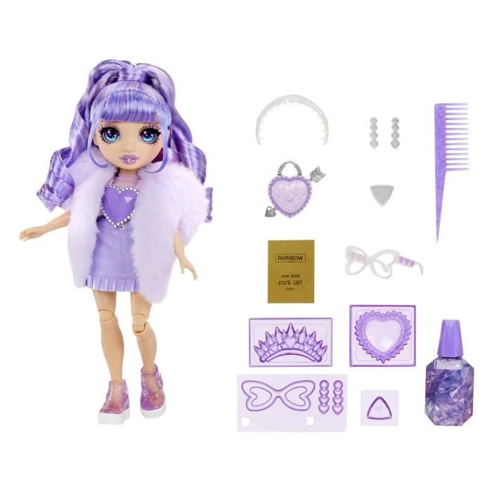 Bambola manichino di cristallo alto arcobaleno 27 cm - Viola
