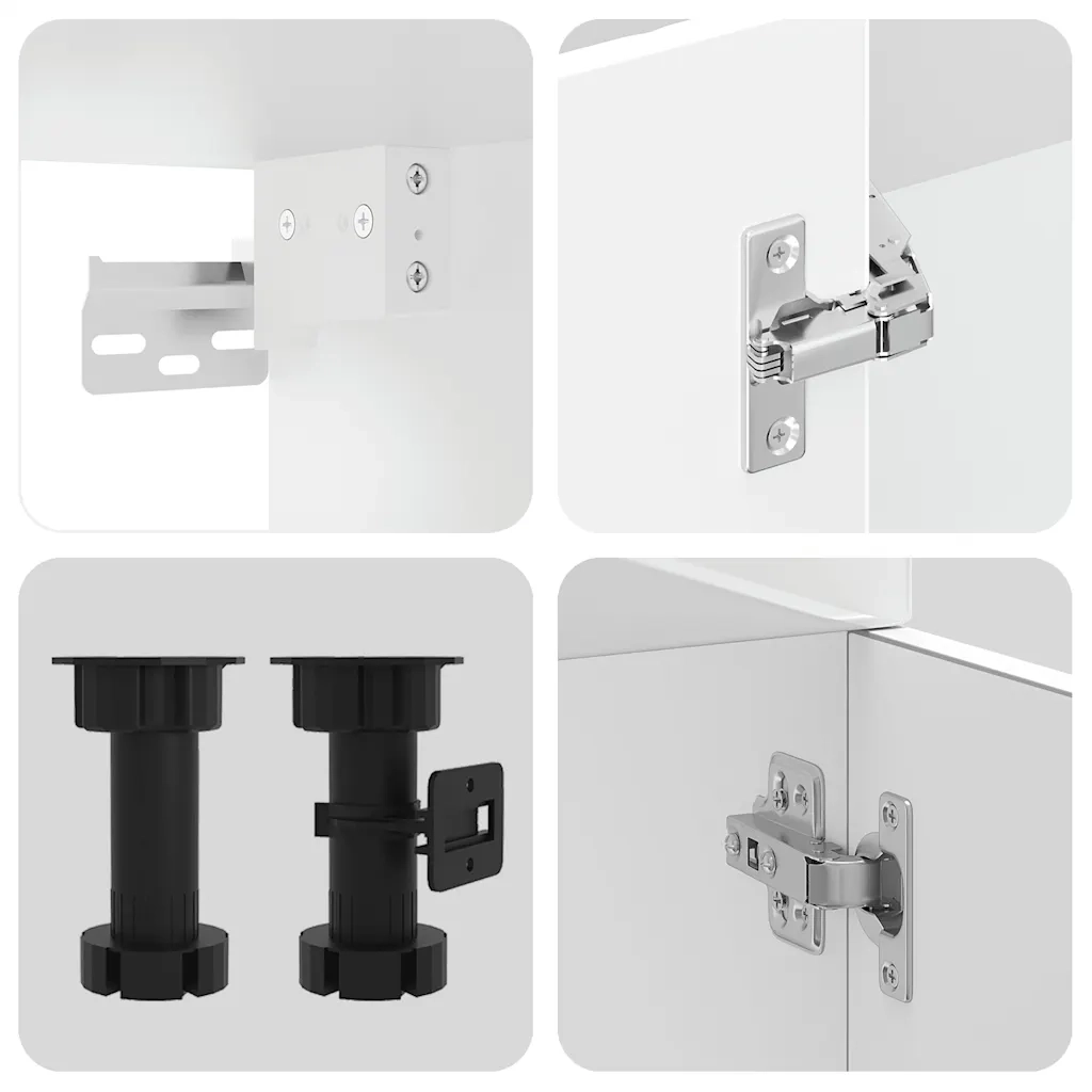 Set Mobili da Cucina 7 pz Kalmar Bianchi Lucido in Truciolato 3314753