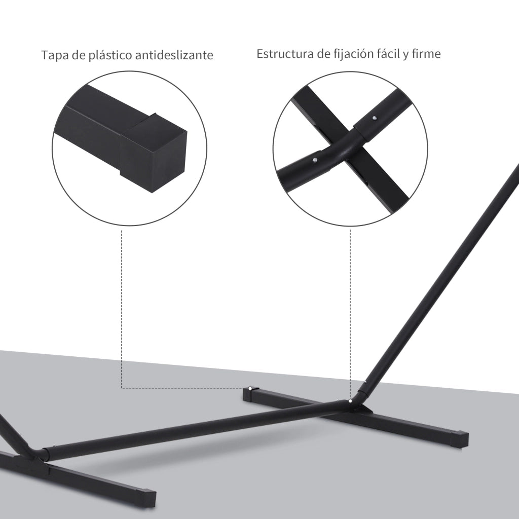 Supporto per Amaca in Metallo ¨C zephmum ¨C Nero 360x92x112 cm