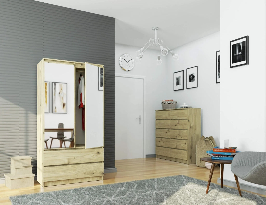 Armadio AKORD S90 Quercia Artisan 90 cm 2 ante 2 cassetti 90x51x180 cm