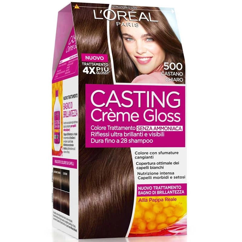 SET 4 CASTING CREME GLOSS TINTA PER I CAPELLI N.500 COLORE CASTANO CHIARO