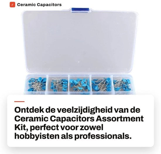 Kit di Condensatori Ceramici Assortito - 300 pezzi - 15 tipi - 3kV - Elettronica - Componenti - Utile per gli appassionati di elettronica - Adatto per progetti di DIY