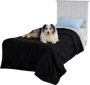 Coperta per Cani - Dimensioni Extra Grandi - 127 x 152 cm - Impermeabile - Panno XL - Per Letto e Divano - Protezione Decorativa - Materiale Plush - Nero