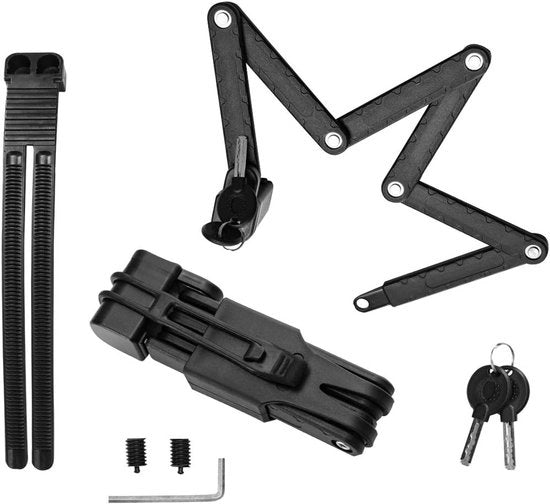 Vouwslot - Slot per biciclette elettriche e fatbike - Fietsslot - Adatto a ogni tipo di bicicletta - Con supporto