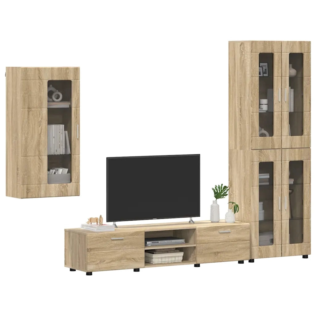 Set mobile TV con porta FLORIN Rovere Sonoma Legno multistrato