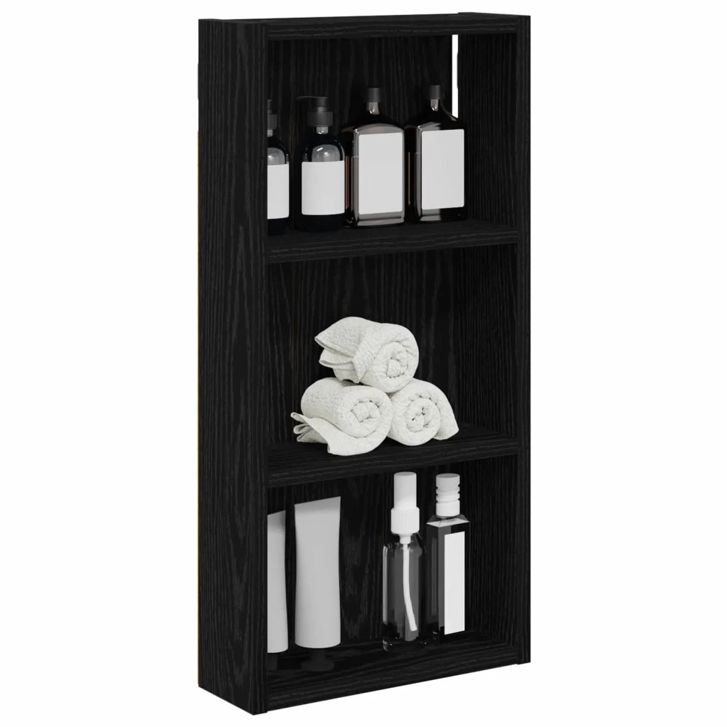 Armadio da bagno a muro Rovere Nero 30 x 10 x 60,5 cm 889320
