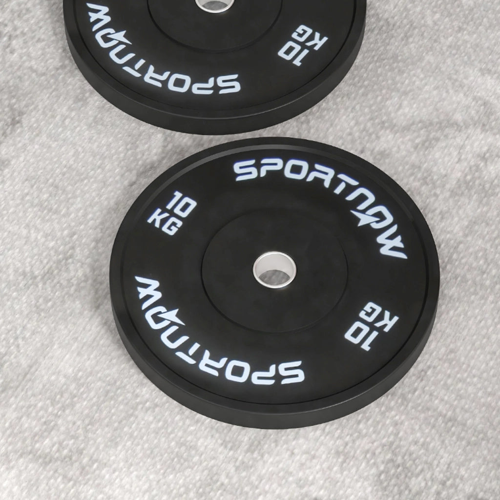 Set di 2 Dischi Palestra da 10kg per Bilanciere e Manubri con Attacco ?5cm, Nero