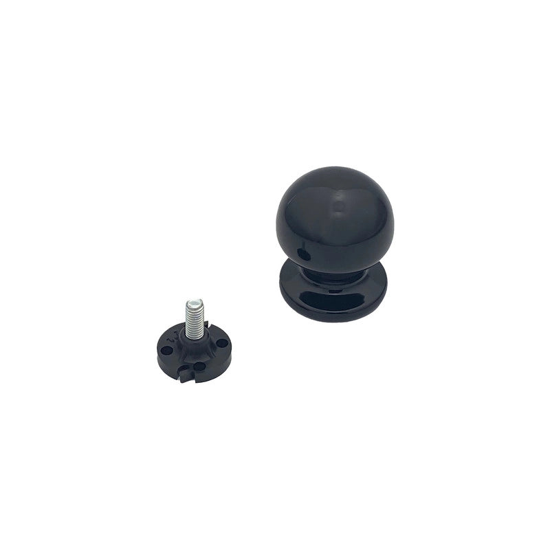Pomolo fisso per porta SAGUATTI 869/50QB in alluminio nero lucido