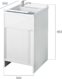 Mobile Lavatoio in PVC 50x50x85 cm con Serranda Forlani Esterni Roc Bianco