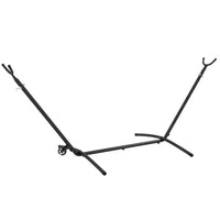 Supporto per Amaca da 330 cm max con 6 Fori e Rotelle 290x120x115 cm in Metallo Nero