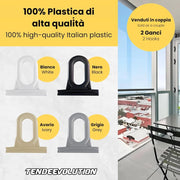 Gancio per Tenda da Sole in Plastica - Occhiello Per Tenda A Caduta in Pvc Mod. Retto Colore Nero