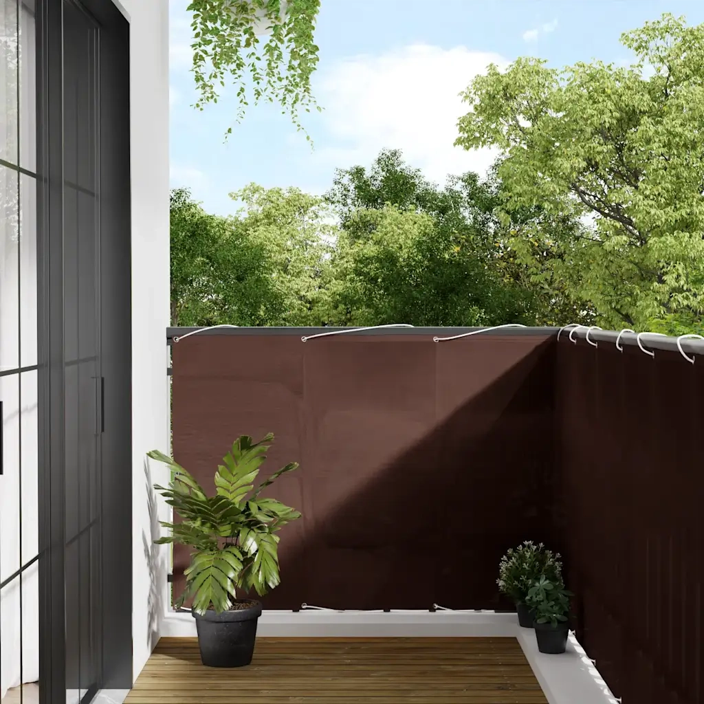 Paravento da Balcone Marrone 120x800 cm 100% Poliestere Oxford