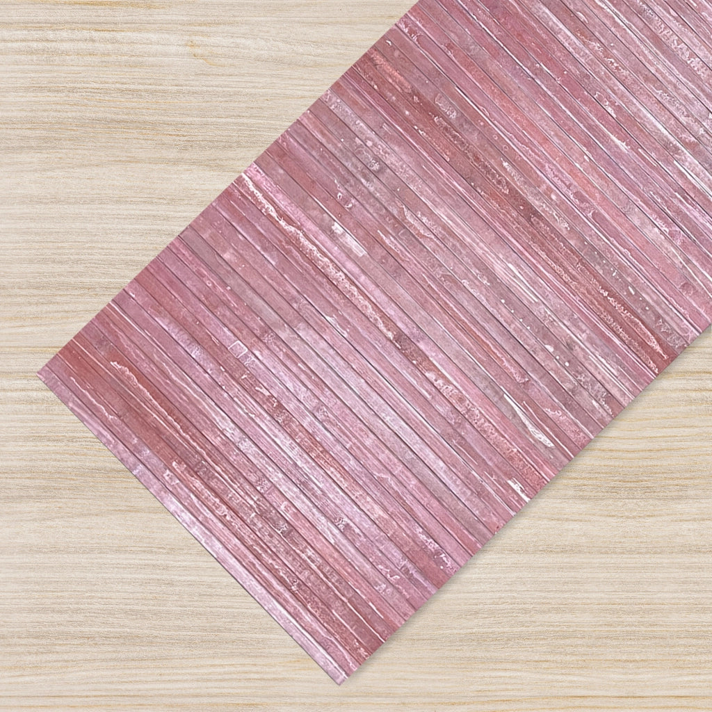 Tappeto Passatoia In Vero Bamboo Tappeto Cucina Ingresso In Legno Antiscivolo Aderente Lavabile E Antimacchia Tagliabile  - Mirtillo - 50x350 cm