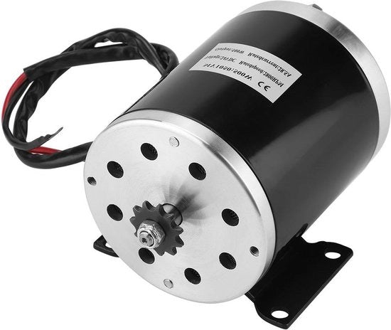 Motore elettrico mini 500W 24V con magnete permanente e riduttore elettrico - Alta velocità - Bassa emissione di rumore - Supporto - Generatore DIY - Scooter elettrica - Bicicletta elettrica - Gokart .