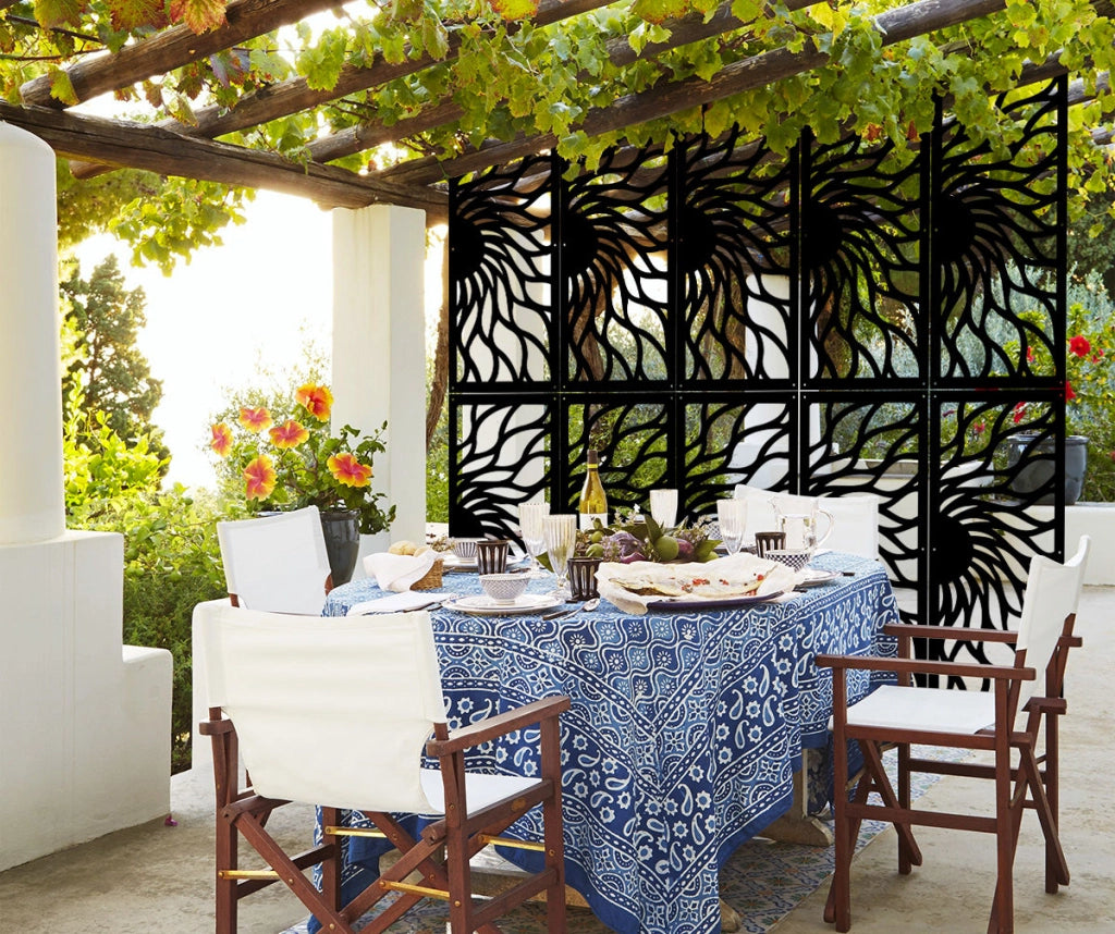 HOT SUN - Pannello in PVC traforato - Parasole Misura: 50x150 cm, Colore: nero