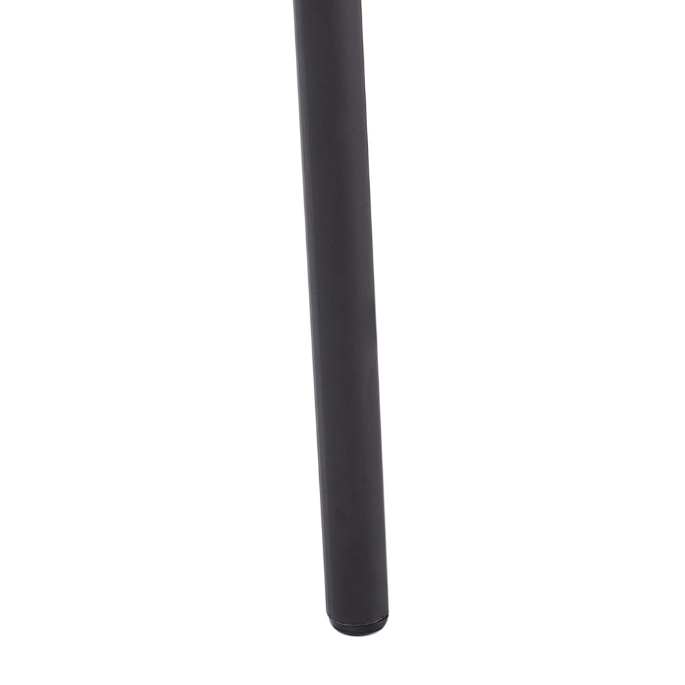 Set di 2 sedie da bar Rivestimento in poliestere verde scuro Gambe in metallo nero Sgabelli senza braccio Schienale curvo Sala da pranzo moderna Cucina