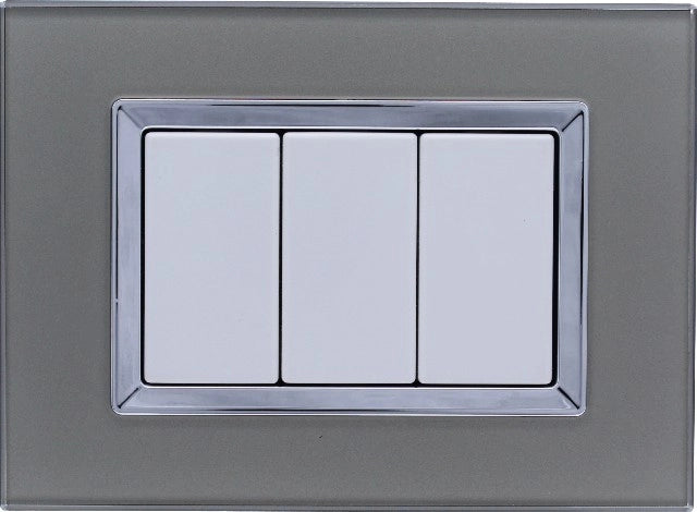 Placca Vetro Plex Elegance Titanio 3M 503 Compatibile Matix