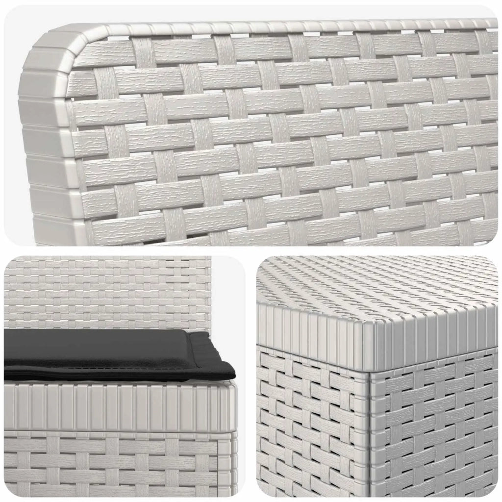 Divano 7 Posti da Giardino con Cuscini Aspetto Rattan PP Bianco 3444151