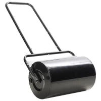 Outsunny Rullo da Giardino Φ32x50cm in Metallo Impermeabile Nero, Serbatoio Fino 38 Litri (Acqua o Sabbia)