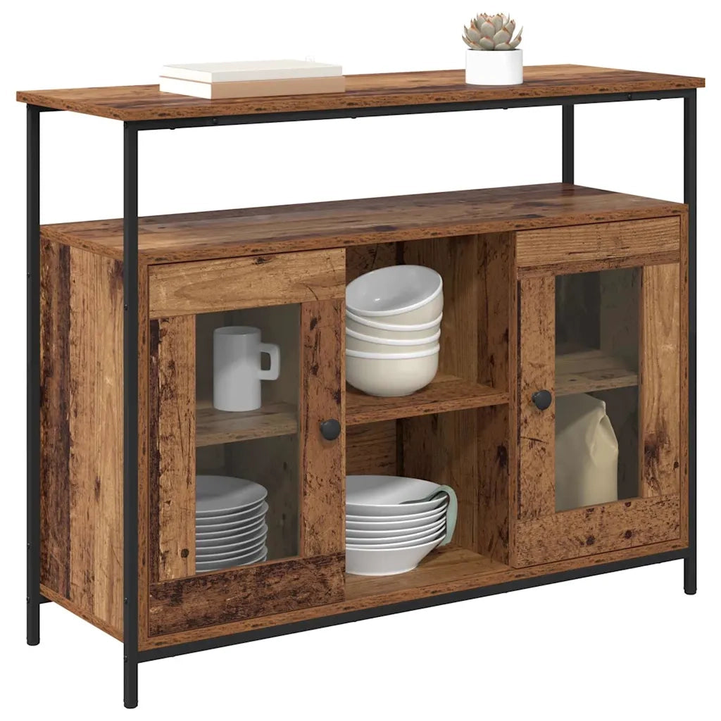 Credenza-Buffet-Armadio da cucina Legno vecchio 100 x 35 x 80 cm Legno multistrato 885355