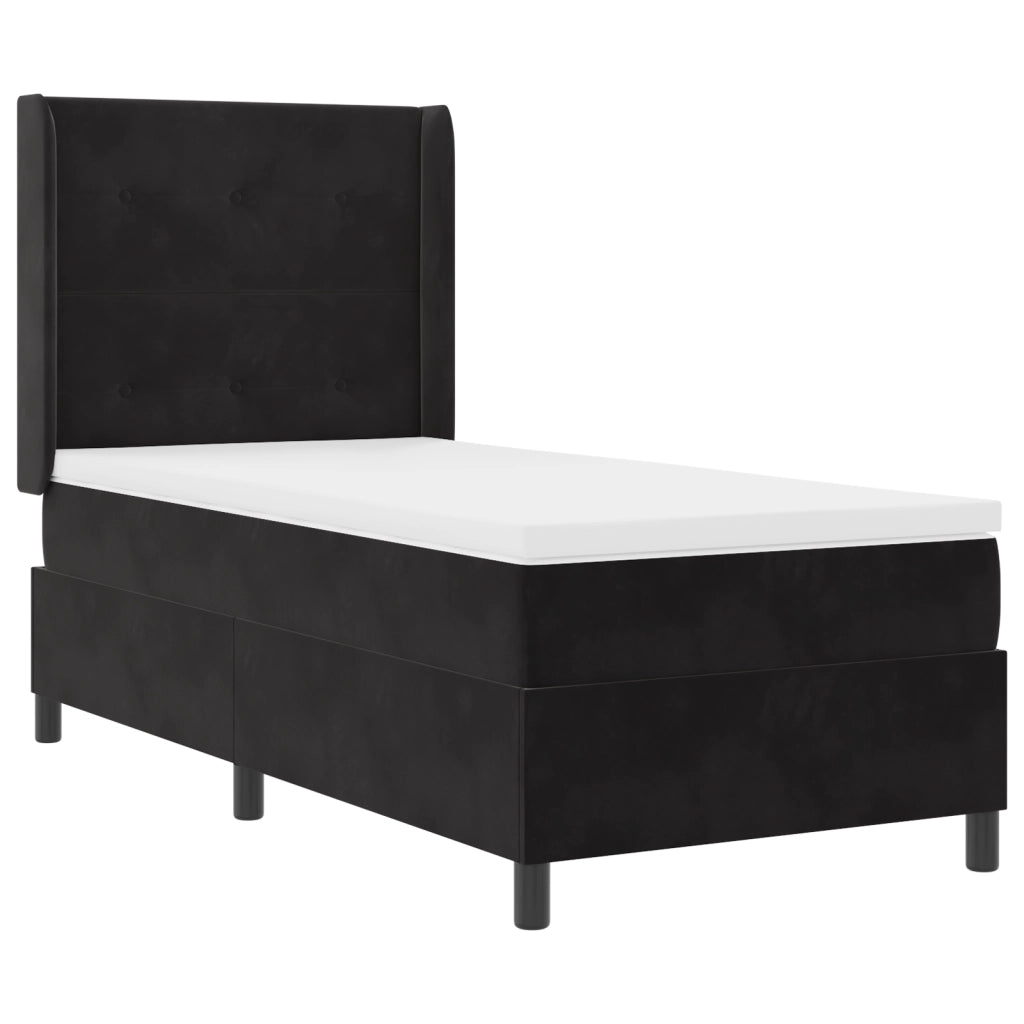 Rete a doghe con materasso e LED Nero 100x200 cm Velluto
