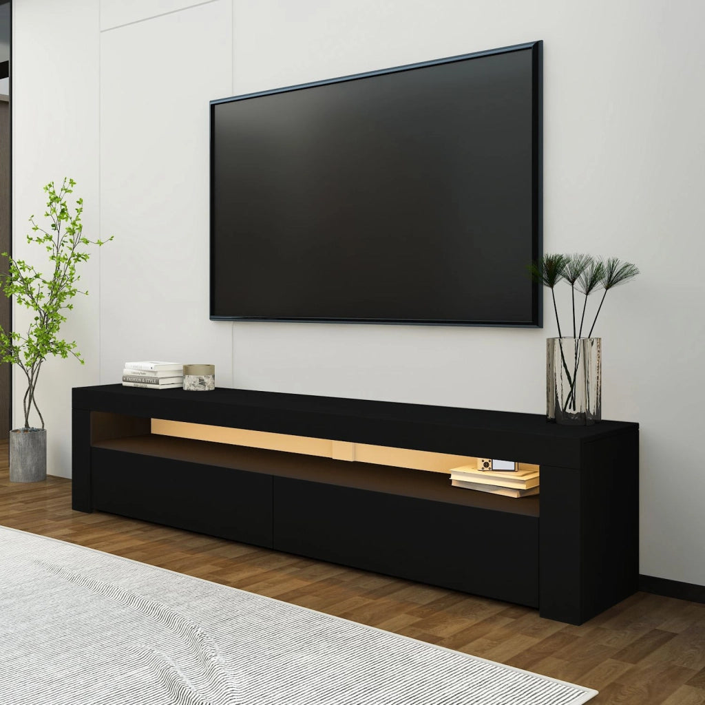Porta TV in legno "Bati" - 150 x 36 x 46 cm - Nero