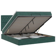 Letto ottomano con materasso Verde Scuro 140 x 200 cm Velluto 3457656