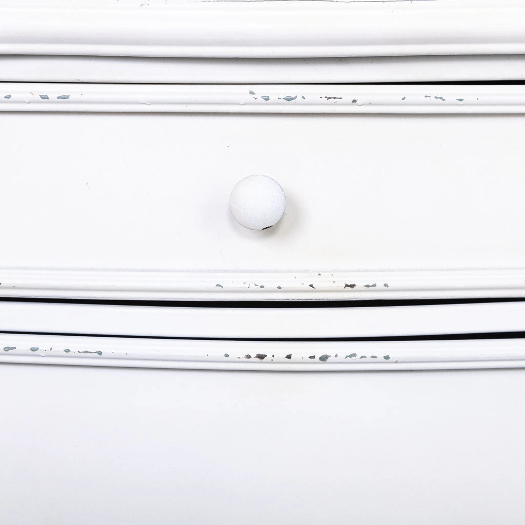 Tavolo in metallo con 1 cassetto e 1 porta bianco 46,5x36,5x86h cm